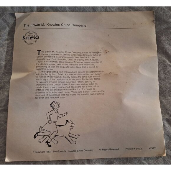 The Annie Collector's Plate Series "Annie and Sandy" by Edwin M. Knowles China - Picture 8 of 8